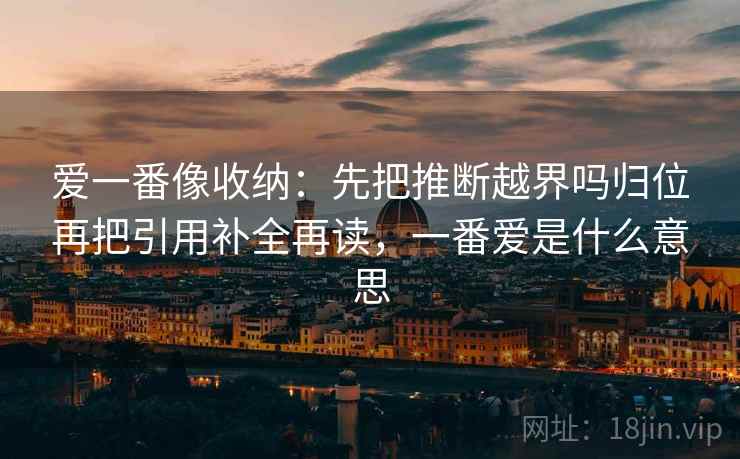 爱一番像收纳：先把推断越界吗归位再把引用补全再读，一番爱是什么意思