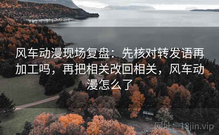 风车动漫现场复盘：先核对转发语再加工吗，再把相关改回相关，风车动漫怎么了