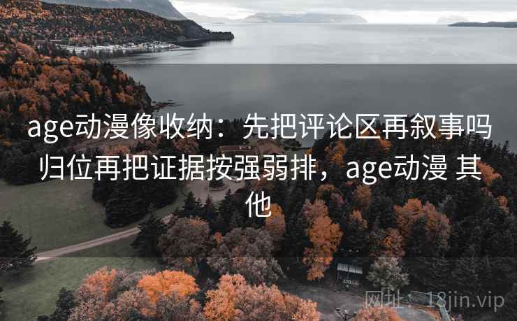 age动漫像收纳：先把评论区再叙事吗归位再把证据按强弱排，age动漫 其他