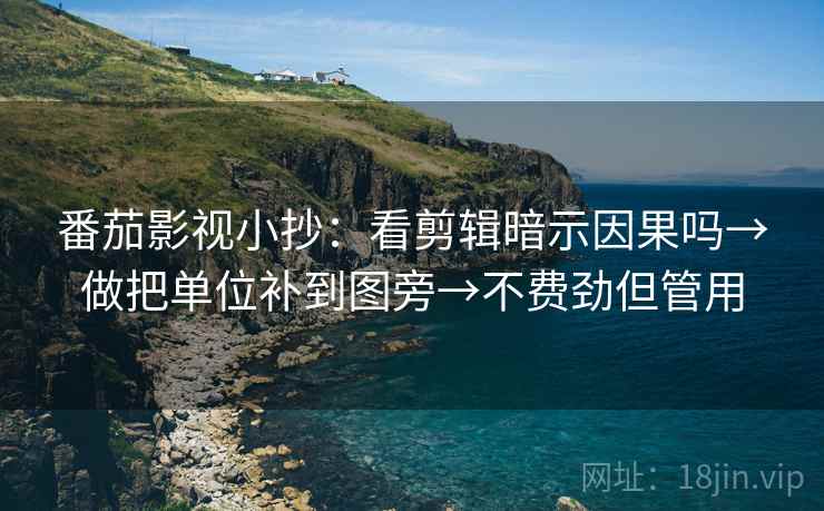 番茄影视小抄：看剪辑暗示因果吗→做把单位补到图旁→不费劲但管用