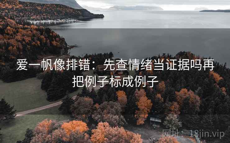 爱一帆像排错：先查情绪当证据吗再把例子标成例子